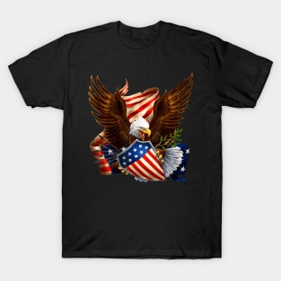 Patriotic Eagle Shield arrows american flag 4th of July T-Shirt